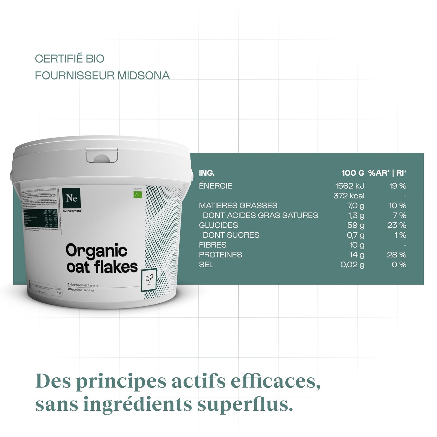 Flocons d'avoine biologiques